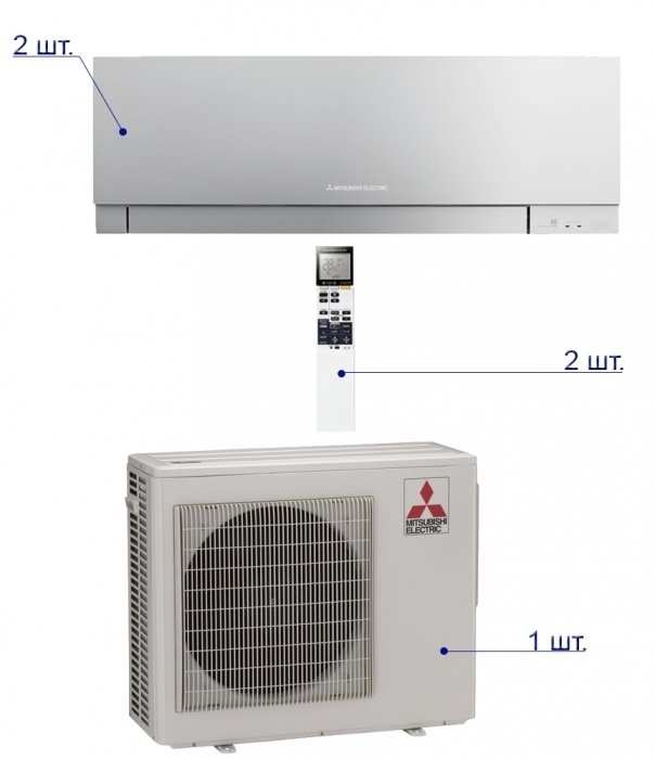 ������ ����� ������� �� 2 ������� Mitsubishi Electric MXZ-2D42VA/MSZ-EF22VE2S*2��